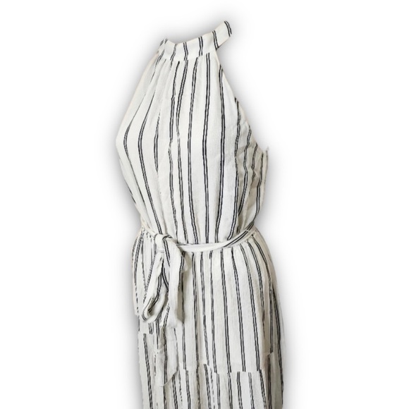 NWT L’AGENCE Striped Sleeveless Halter Neck Tie Waist Tiered Skirt Maxi Dress XS - Picture 4 of 5